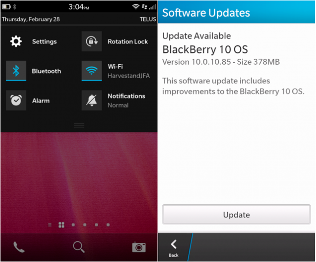 blackberry z10 latest software update